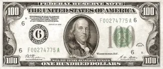 United States 100 Dollars, 1928 P-424 obverse