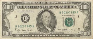 United States 100 Dollars, 1963-1988 P-448 obverse