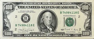 United States 100 Dollars, 1990-1993 P-489 obverse