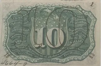 United States 10 Cents, 1863 P-102 reverse