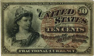 United States 10 Cents, 1863 P-115 obverse