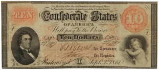 Confederate States 10 Dollars, 1861 P-23