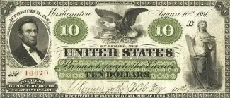United States 10 Dollars, 1861 P-126 obverse