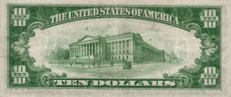 United States 10 Dollars, 1934 P-415 reverse