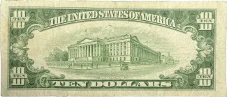 United States 10 Dollars, 1950 P-439 reverse