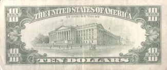 United States 10 Dollars, 1963-1988 P-445 reverse