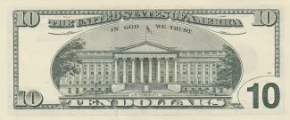 United States 10 Dollars, 1999-2003 P-506 reverse