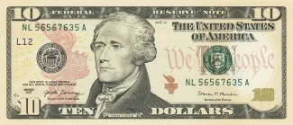 United States 10 Dollars, 2004-2021 P-520 obverse