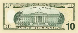 United States 10 Dollars, 2004-2021 P-520 reverse