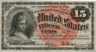 United States 15 Cents, 1863 P-116 obverse