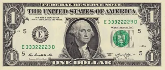 United States 1 Dollar, 1963-2021 P-443 obverse