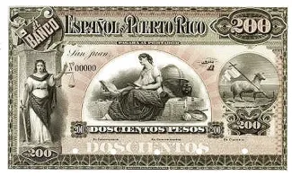 Puerto Rico 200 Pesos, 1889-1890