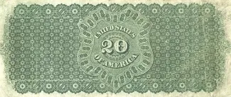 United States 20 Dollars, 1861 P-127 reverse