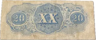 United States 20 Dollars, 1863 P-61 reverse