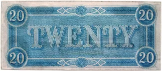 United States 20 Dollars, 1864 P-69 reverse