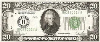 United States 20 Dollars, 1928 P-422 obverse