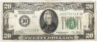 United States 20 Dollars, 1928 P-422 obverse