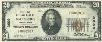 United States 20 Dollars, 1929 obverse