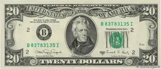 United States 20 Dollars, 1963-1988 P-446 obverse
