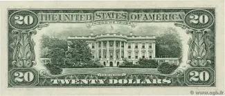 United States 20 Dollars, 1963-1988 P-446 reverse