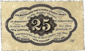 United States 25 Cents, 1862 P-99 reverse