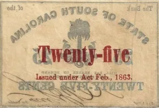 United States 25 Cents, 1863 reverse