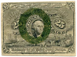 United States 25 Cents, 1863 P-103 obverse