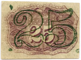 United States 25 Cents, 1863 P-103 reverse