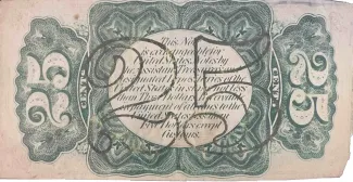 United States 25 Cents, 1863 P-109 reverse