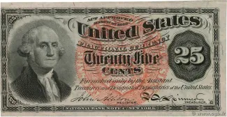 United States 25 Cents, 1863 P-118 obverse