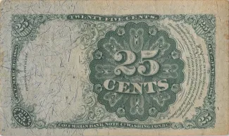 United States 25 Cents, 1874 P-123 reverse