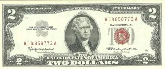 United States 2 Dollars, 1963 P-382 obverse