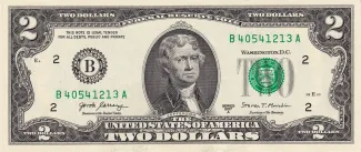 United States 2 Dollars, 1976-2017 P-461 obverse