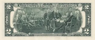 United States 2 Dollars, 1976-2017 P-461 reverse
