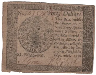 Pre-federal and private/territorial 40 Dollars, 1778