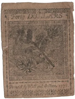Pre-federal and private/territorial 40 Dollars, 1778 reverse