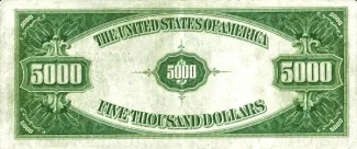 United States 5,000 Dollars, 1928 P-427 reverse