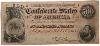 United States 500 Dollars, 1864 P-73 obverse