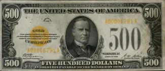 United States 500 Dollars, 1928 P-404 obverse