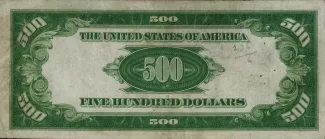 United States 500 Dollars, 1928 P-404 reverse