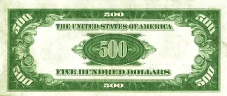 United States 500 Dollars, 1928 P-425 reverse