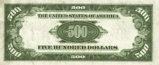 United States 500 Dollars, 1934 P-425 reverse