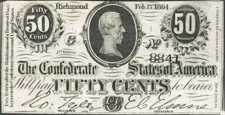 United States 50 Cents, 1863-1864 P-64 obverse