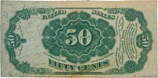 United States 50 Cents, 1874-1875 P-124 reverse