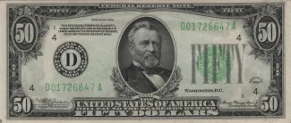 United States 50 Dollars, 1928-1934 P-432 obverse