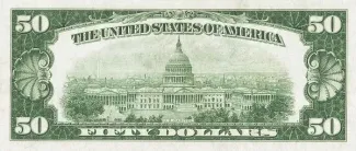 United States 50 Dollars, 1928 P-402 reverse