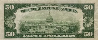 United States 50 Dollars, 1928 P-423 reverse