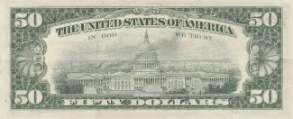 United States 50 Dollars, 1963-1988 P-447 reverse