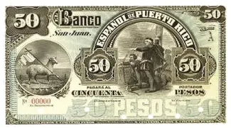 Puerto Rico 50 Pesos, 1889-1890