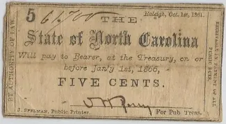 Confederate States 5 Cents, 1861